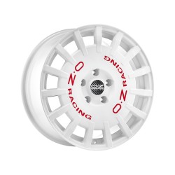 Rally Racing 17x8" 5x112 ET35, White, Red Lettering