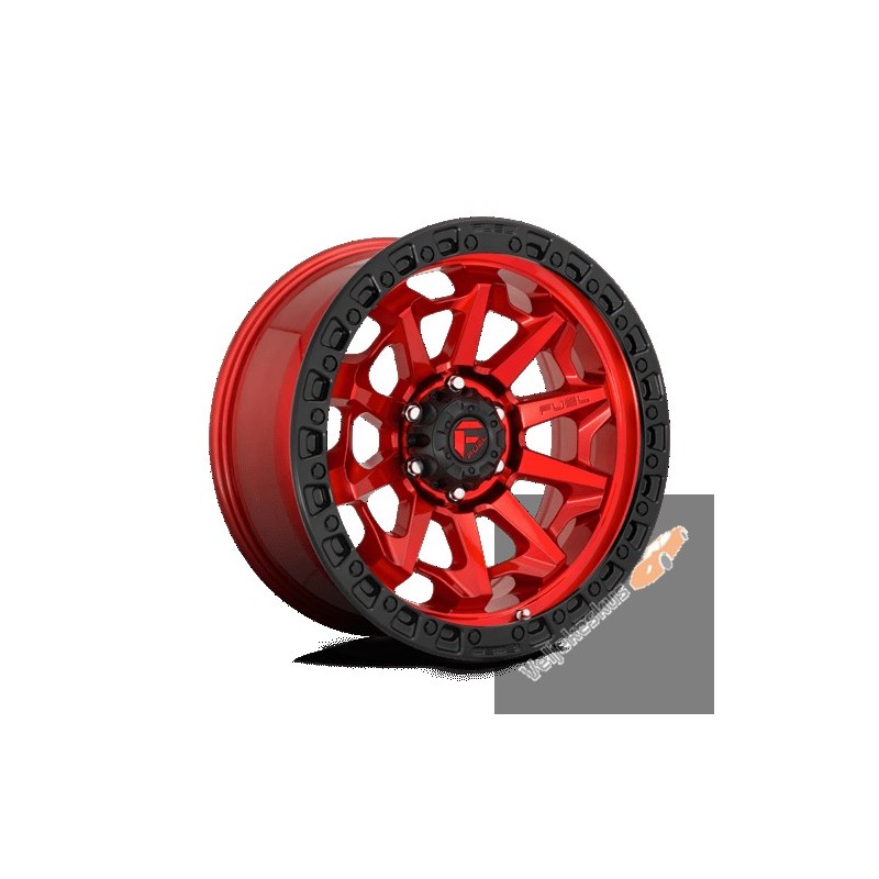 D695 Covert 18x9 6x139.7 ET20, Candy Red, Black Ring