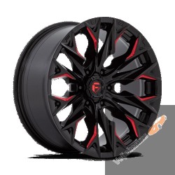 D823 Flame 20x9" 6x139.7 ET1, Gloss Black Milled, Candy Red