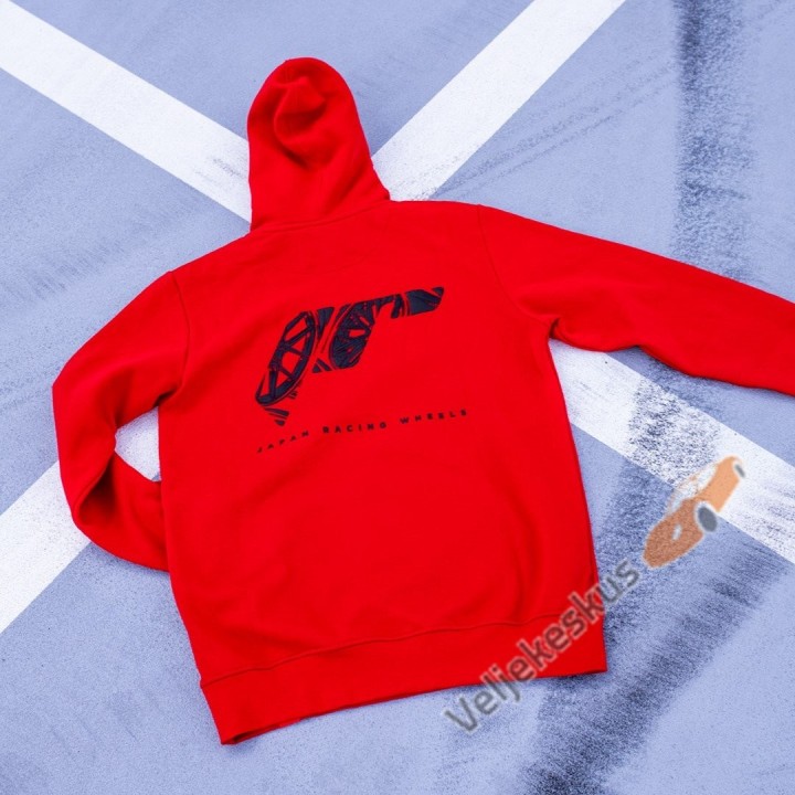 JR Unisex kapuutsiga pusa, logo punane